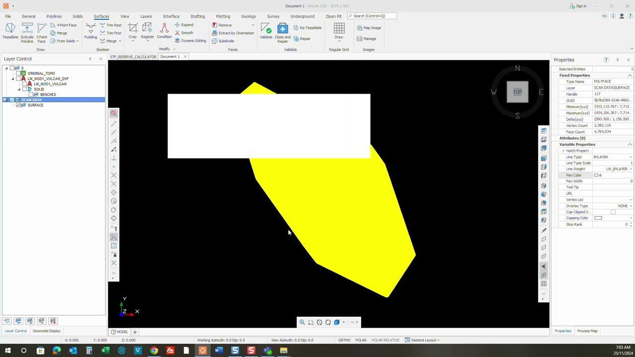 Deswik Reduce Surface Size