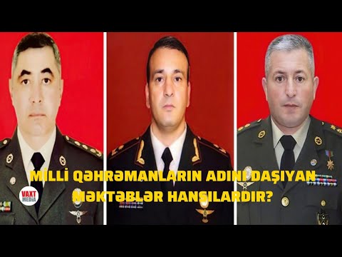 Milli Qəhrəmanların adları verilən məktəblər hansılardır?