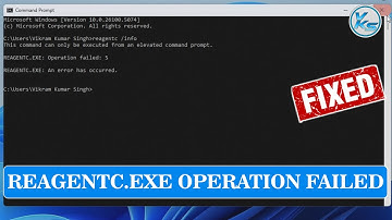 ✅ How To Fix REAGENTC EXE Operation Failed, An Error Has Occurred