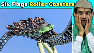 Villagers React To 10 Six Flags Roller Coasters ! Tribal People React To Six Flags Roller Coasters