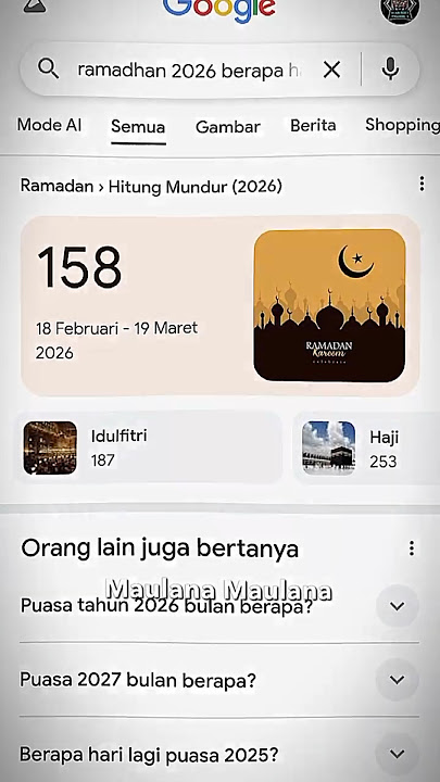 Hitung Mundur Ramadhan 1447H/2026M.Gak Kerasa Tinggal 158 Hari Lagi Kita Akan Menuju Ramadhan 1447H