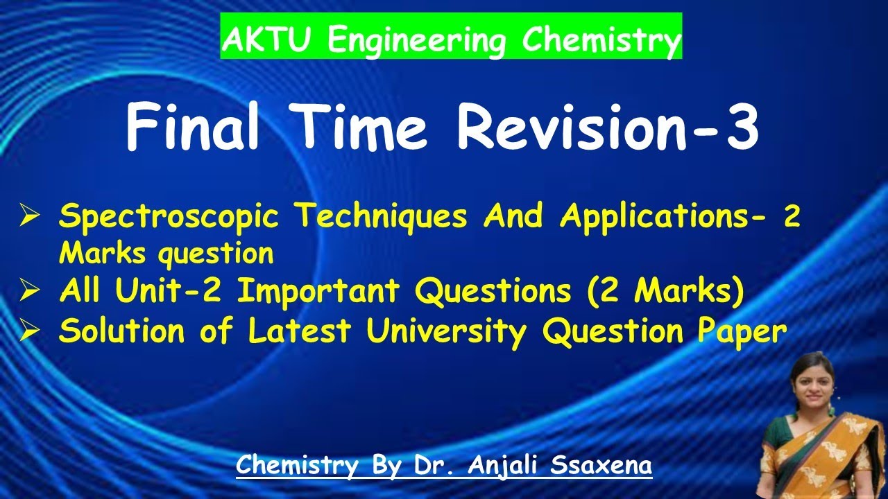 Engineering chemistry Revision Spectroscopy important University