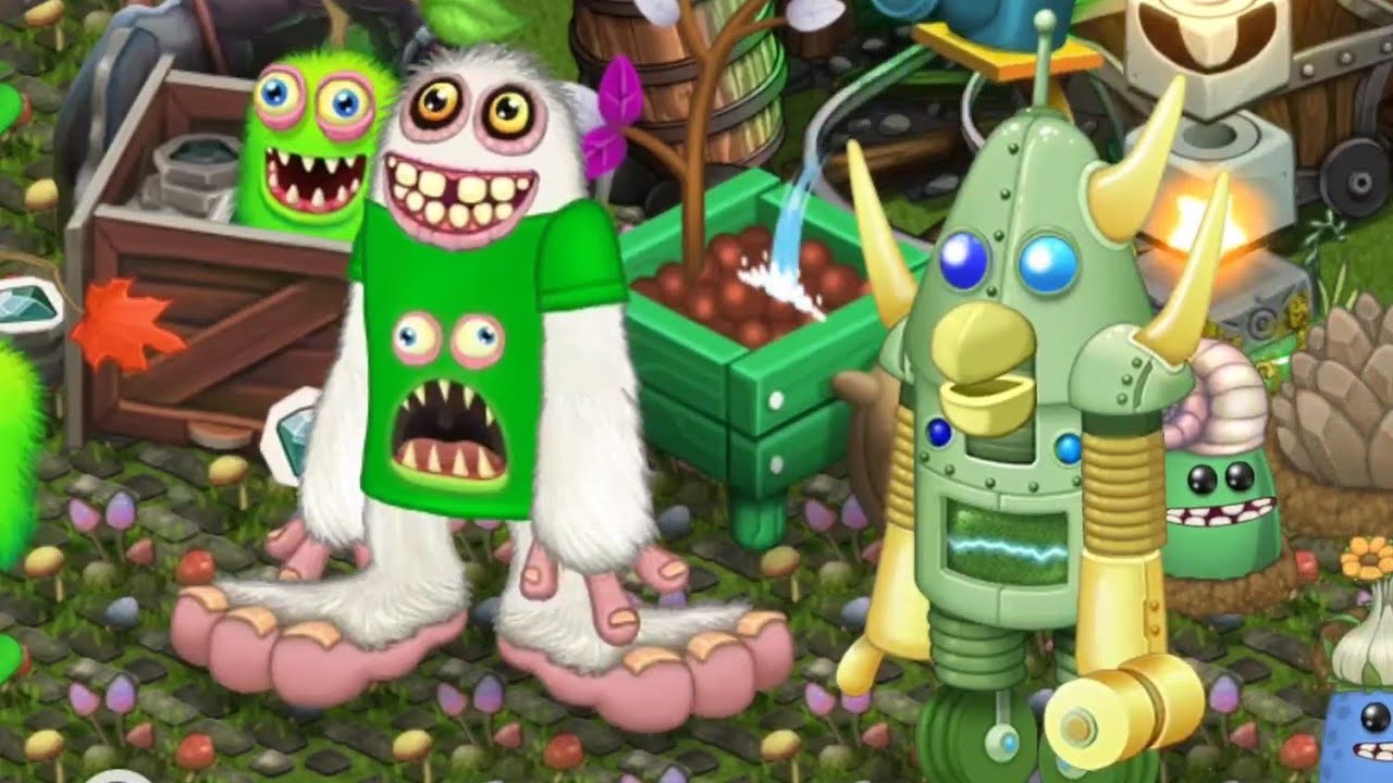 Mammott costume on plant island - YouTube