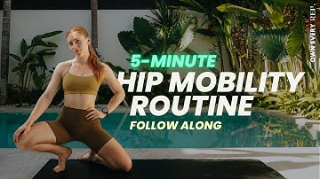 5 Min. Hip Mobility - Open Up & Strengthen Your Hips | No Talking | DAY20 #OER BASE