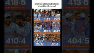 Eighth time in ODI cricket, India have crossed the 400-run mark