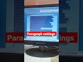 ms word paragraph settings l #shorts