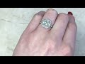 3.02ct Old European Cut Diamond &amp; Delicate Halo Engagement Ring - Dover Ring - Hand Video