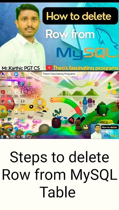 How to delete Row from MySQL table #mysql #Mr_KarthicPGTCS#Theos ...