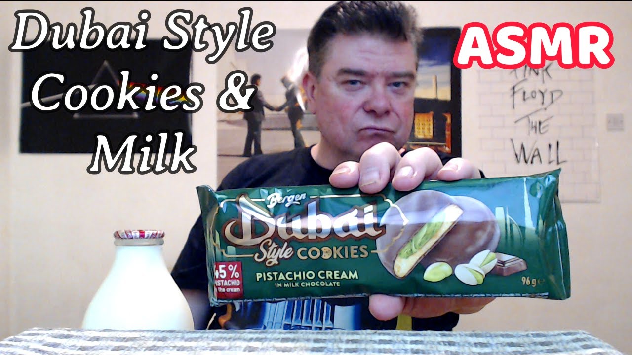 ASMR - Eating Dubai Style Cookies With Milk