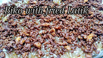 Biko with fried Latik | Sinukmani | Rice Cake with fried Coconut Curd | Kakanin