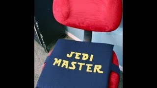 Be the master of your cubicle with this Star Wars inspired chair cushion. This pillow has straps that Velcro beneath your seat so it will 