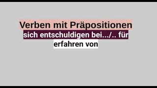 Sich Entschuldigen Bei..... Für Erfahren Von