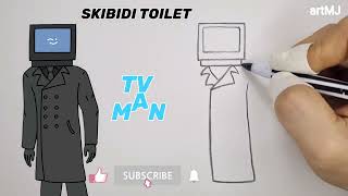 HOW TO DRAW TV MAN FROM SKIBIDI TOILE