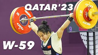 Women's 59 Group A  IWF Weightlifting Championships in Qatar 2023