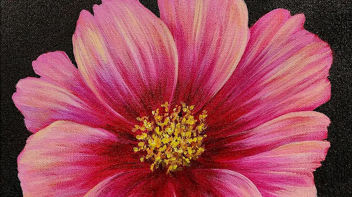 Cosmos Large Flower Series Acrylic Painting LIVE T...