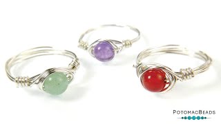 Simple Gemstone Ring - DIY Jewelry Making Tutorial by PotomacBeads