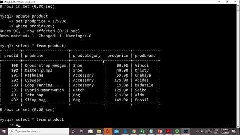 Demo using MySQL DML Commands