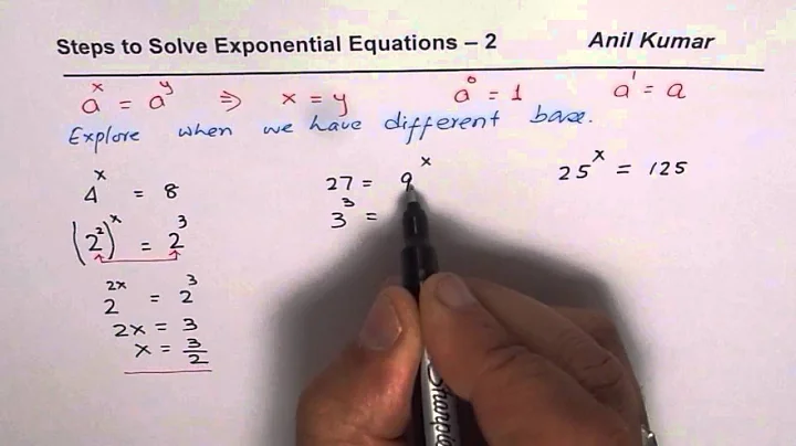 Solve Exponential Equations by Changing Base 2 - EDEXCEL - GCSE - SAT
