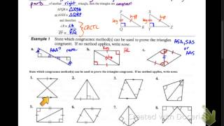 geometry 4-5 concept guide: triangle congruency (AAS and HL)