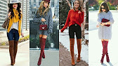 Outfits Con Botas Largas Café Y Outfits Con Botas Largas Color Vino / Moda  Otoño Invierno - YouTube