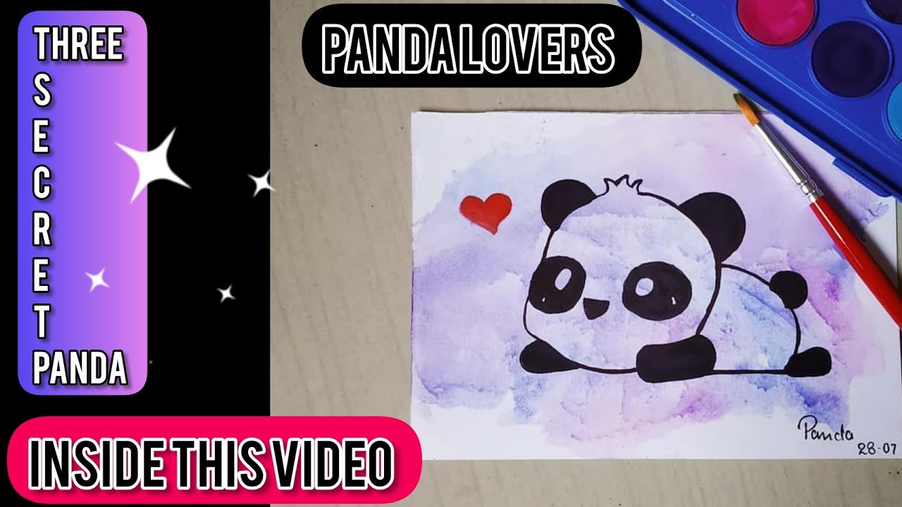 How to draw cute panda and female panda