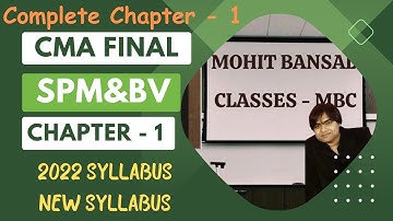 Introduction to Performance Management - CMA FINAL - SPM&BV - COMPLETE CHAPTER 1 - NEW SYLLABUS