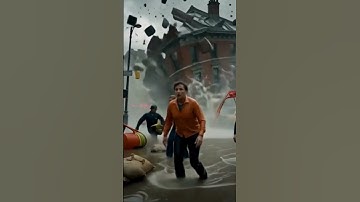 Chaos in the Flood: Old Building Suddenly Collapses! #weirdaiworld #shortsvideo #ytshorts #aishorts