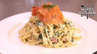 Salmon Spaghetti 🍝 Creamy Pasta & Smoked Salmon