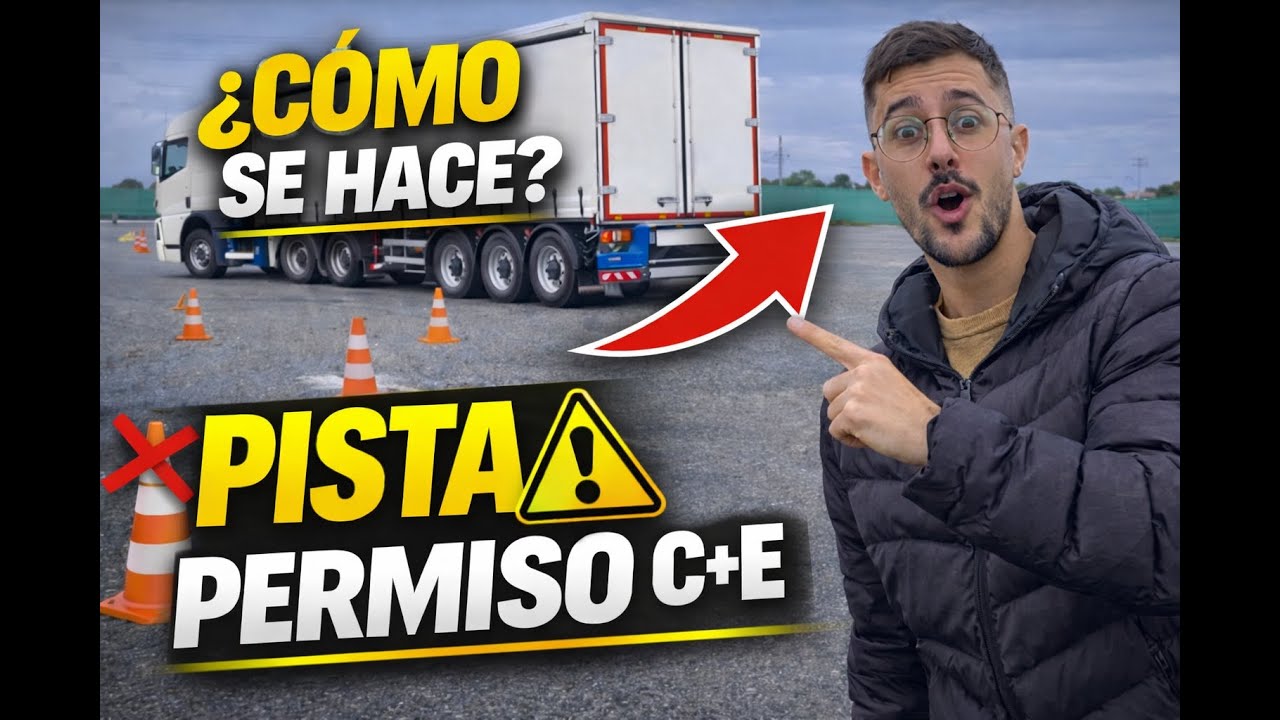 Examen de Pista C+E COMPLETO  | Así es la prueba del carnet de tráiler (Permiso C+E) 🚛💨
