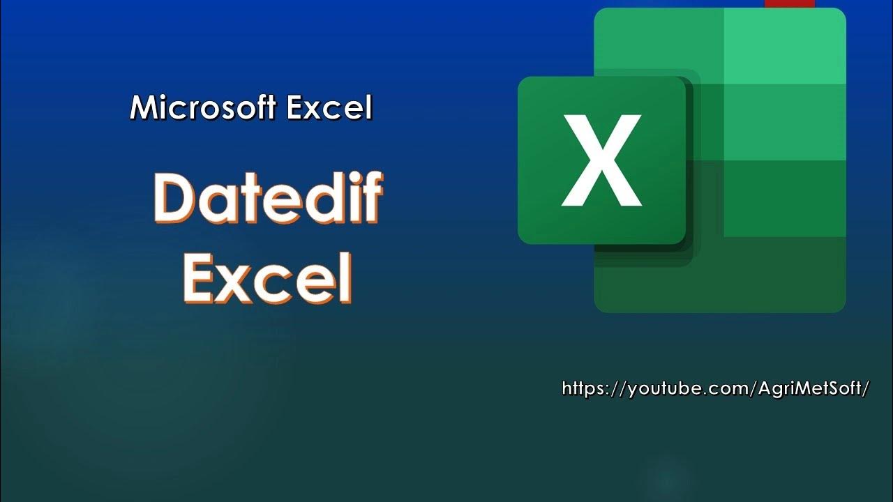 How to Use Datedif Function in Excel Datedif Formula YouTube