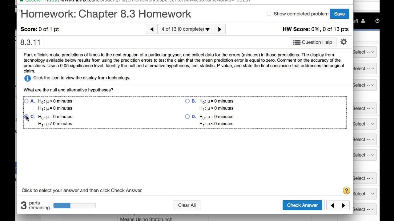 Chapter 8 Hypothesis test statistics given - YouTube