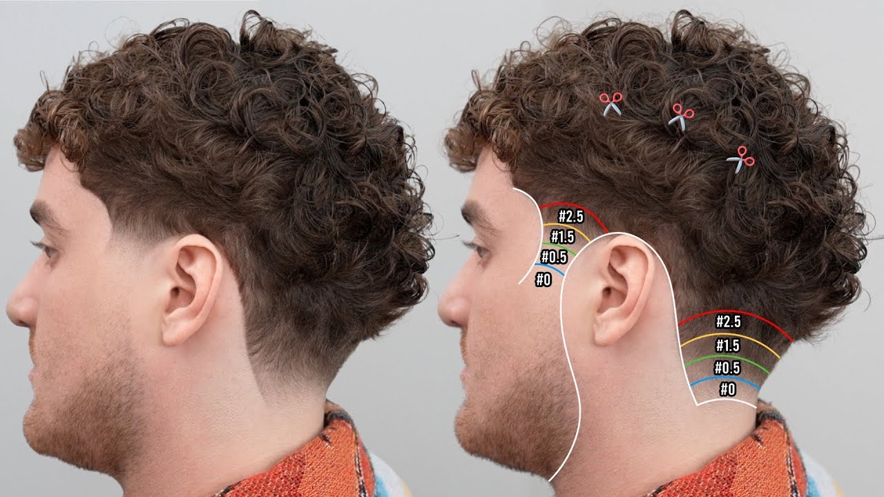 HOW TO DO A BLOWOUT TAPER : Step By Step Barber Tutorial ( Curly Hair ...
