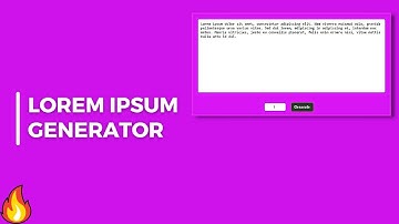 Create a Lorem Ipsum Generator with HTML, CSS, and JavaScript for Frontend Projects | Becodewala