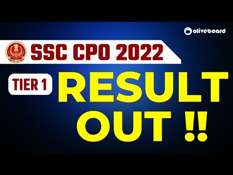 SSC CPO 2022 | SSC CPO TIER 1 RESULT OUT | CPO RESULT OUT #ssccpo2022