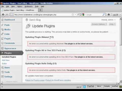 Video 9   How to Upgrade or Delete Plugins Automatically