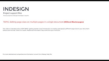 INDESIGN -- Project support file: Editing page sizes on multiple pages WITHOUT MASTERPAGES.