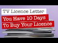 TV Licence Letter - You Have 10 Days To Get Correctly Licensed