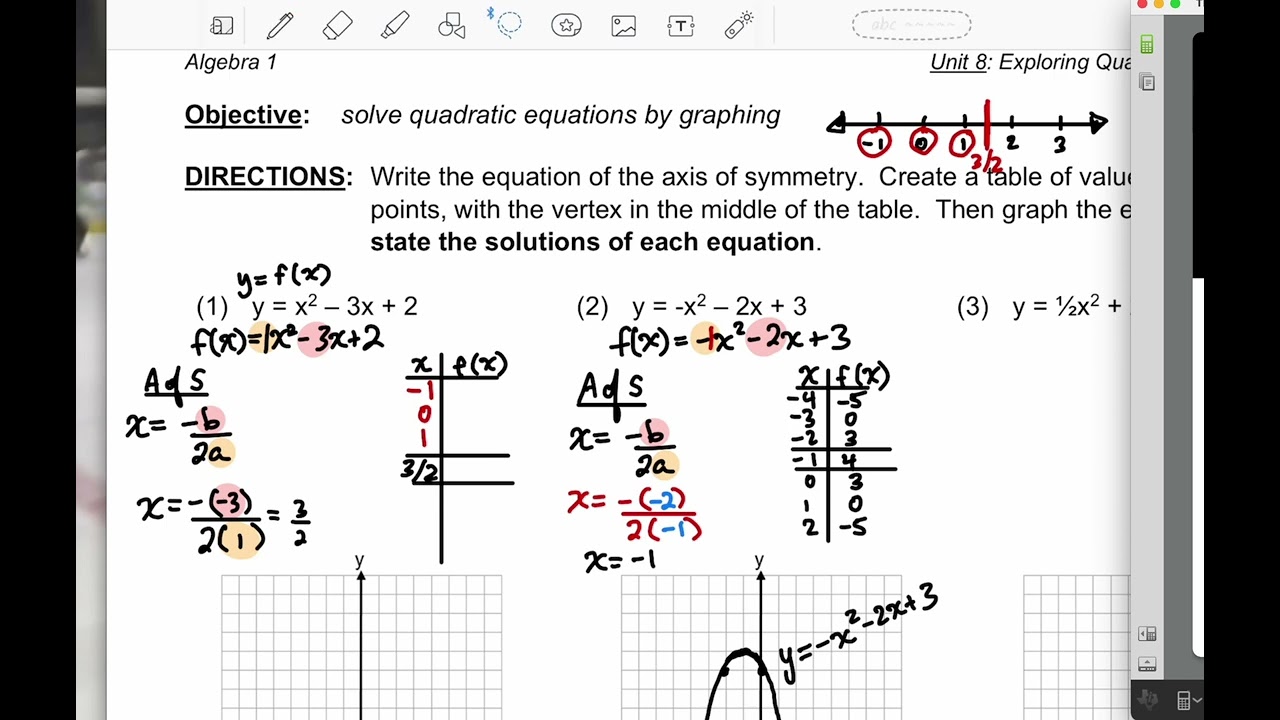 Alg 1 Unit 8 P9 1 Youtube Alg 1 Unit 8 P9 1 Youtube