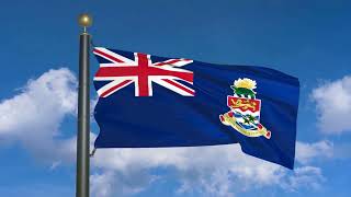 Flag of the Cayman Islands (moving clouds)