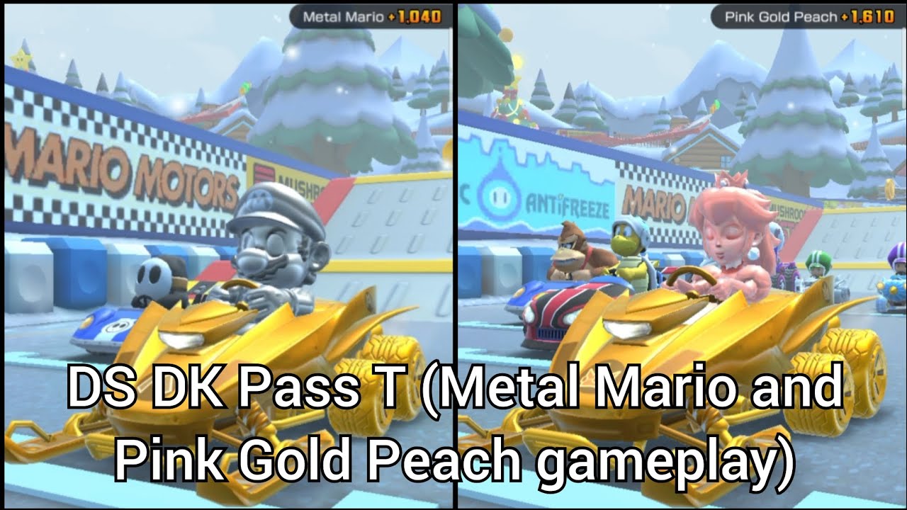 🩶💖 DS DK Pass T (Metal Mario and Pink Gold Peach gameplay) 🩶💖