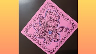 Easy zentangle | zentangle tutorial | patternart #zentanglepatterns #zentangledrawing #pattern #art