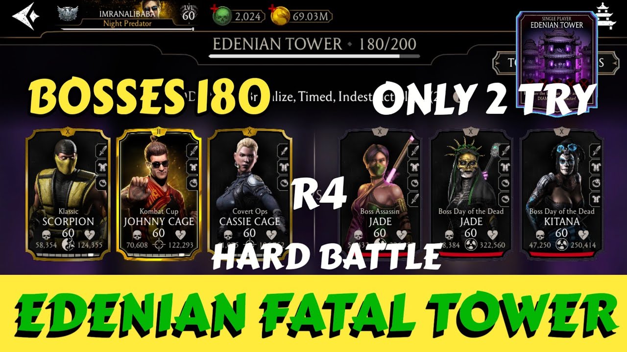 Fatal Edenian Tower 2023 | 180 bosses R4 | Beat By Gold Team | Mk Mobile