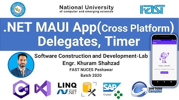 SCD Lab 12: .NET MAUI App (Cross Platform), Delegates and Timer in C#.NET