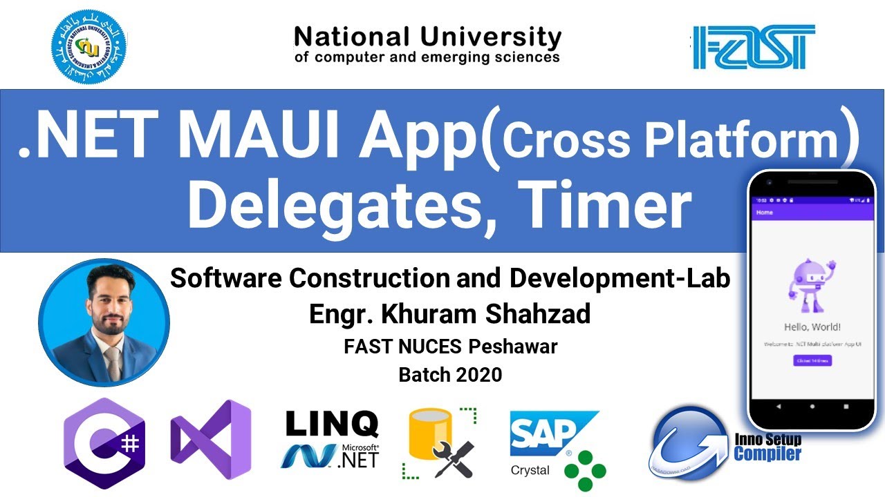 SCD Lab 12 MAUI App (Cross Platform), Delegates and Timer in YouTube