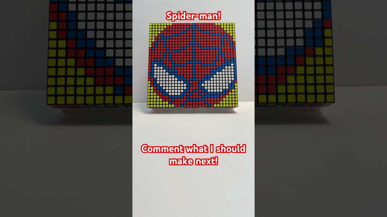 Making Spider-man out of 100 Rubik’s cubes! #cubes #rubikscube #art # ...