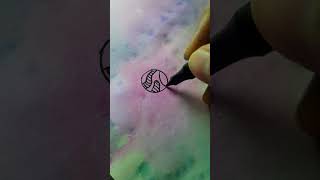sketch book cover page idea ! make galaxy with plastic wrap #shorts