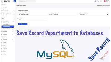Save Record Department to Databases Laravel 10 | School System