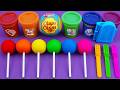 Satisfying Video l How to make Rainbow Ice Cream from Playdoh Balls Cutting ASMR