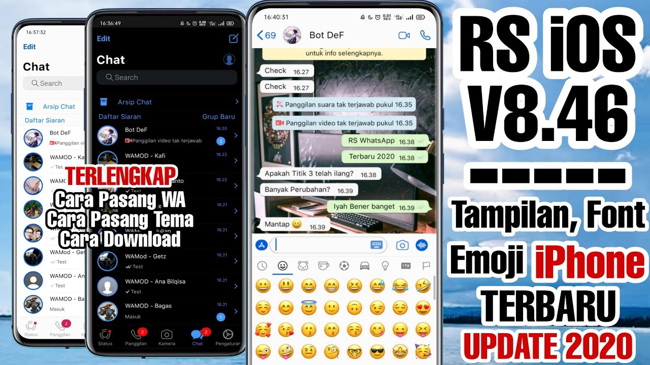 Cara Merubah Tampilan WhatsApp ANDROID Menjadi iPhone 2020 | RS iOS WhatsApp V8.46 TERBARU!!