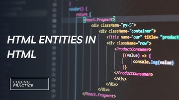 html entities in html